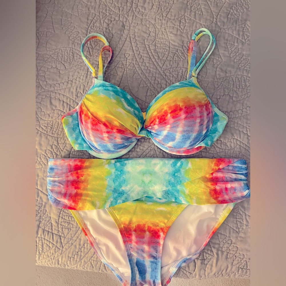 BLEU ROD BEATTIE 🌈 rainbow tie-dye bikini